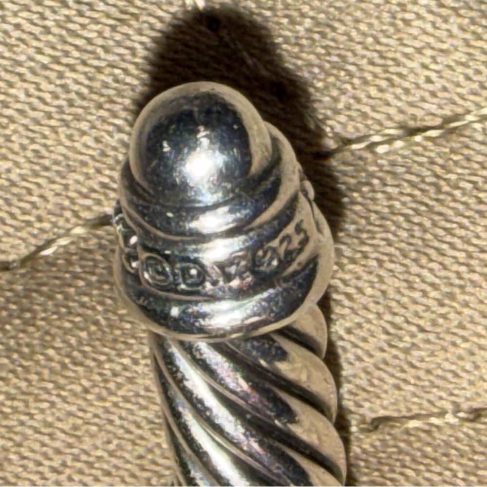 DY Authentic 4 mm Classic Cable Bracelet w/ Diamonds. Size small - Picture 8 of 12